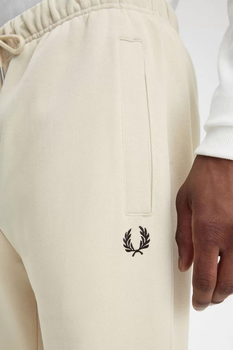 pantaloni da uomo fred perry loopback sweat oatmeal black