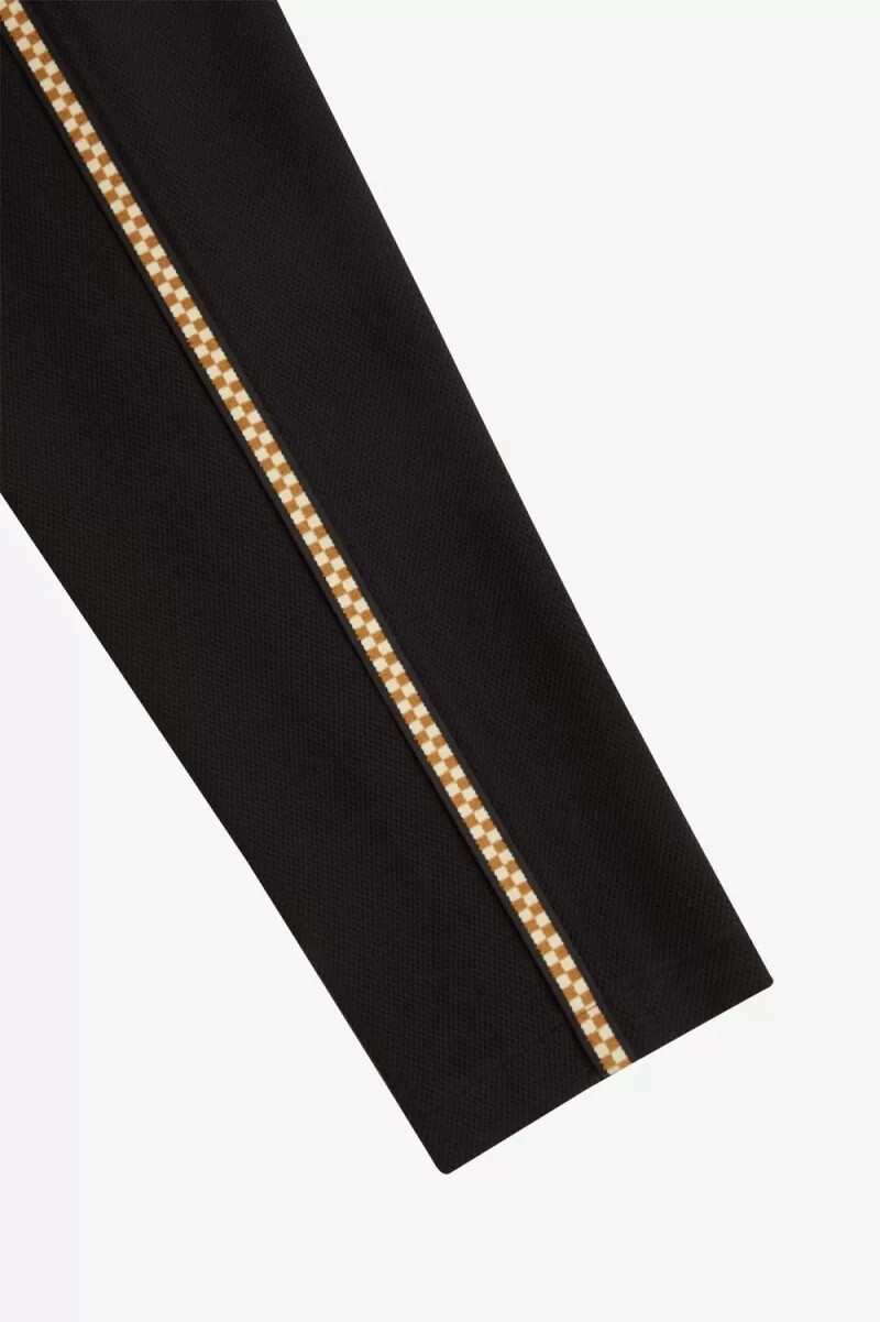pantaloni da uomo fred perry chequerboard tape track neri