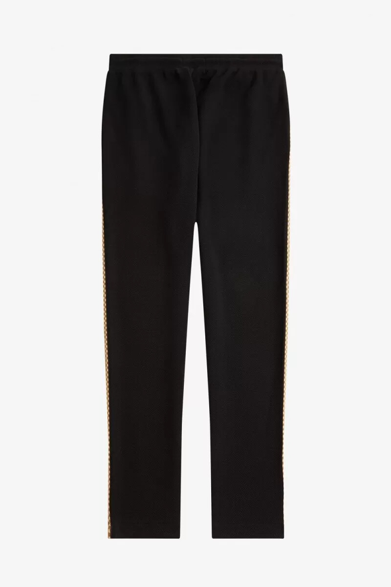 pantaloni da uomo fred perry chequerboard tape track neri