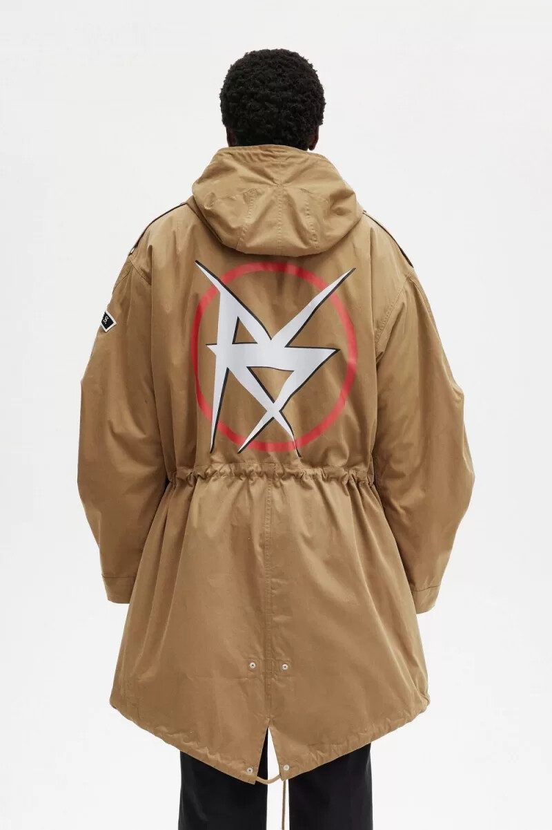 parka stampato da uomo fred perry verde