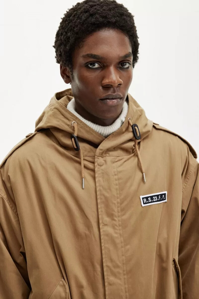 parka stampato da uomo fred perry verde