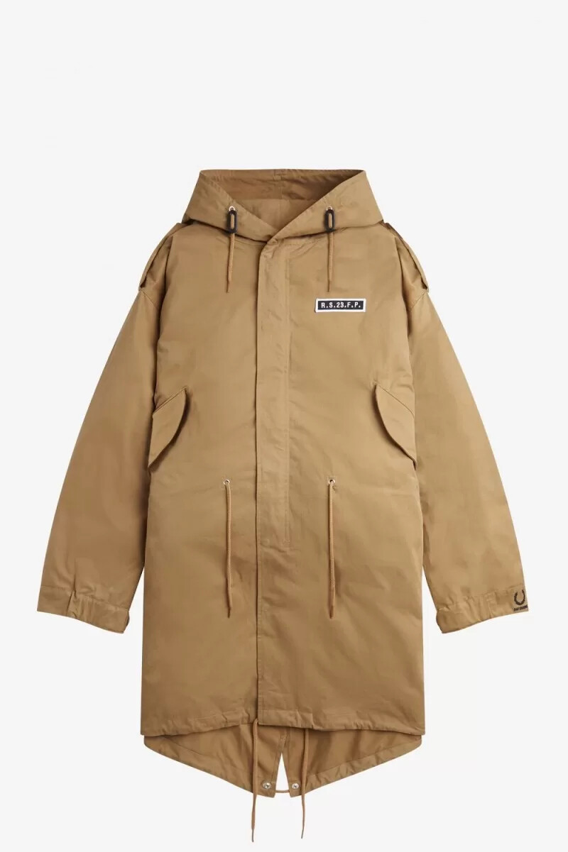 parka stampato da uomo fred perry verde
