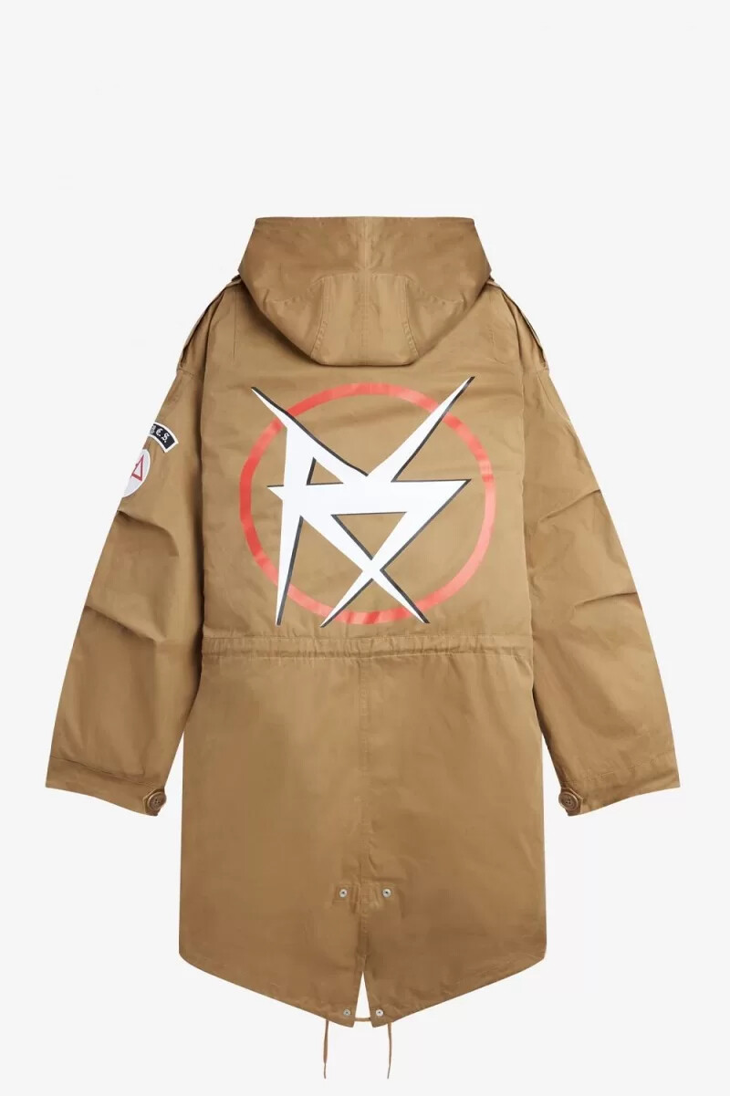 parka stampato da uomo fred perry verde