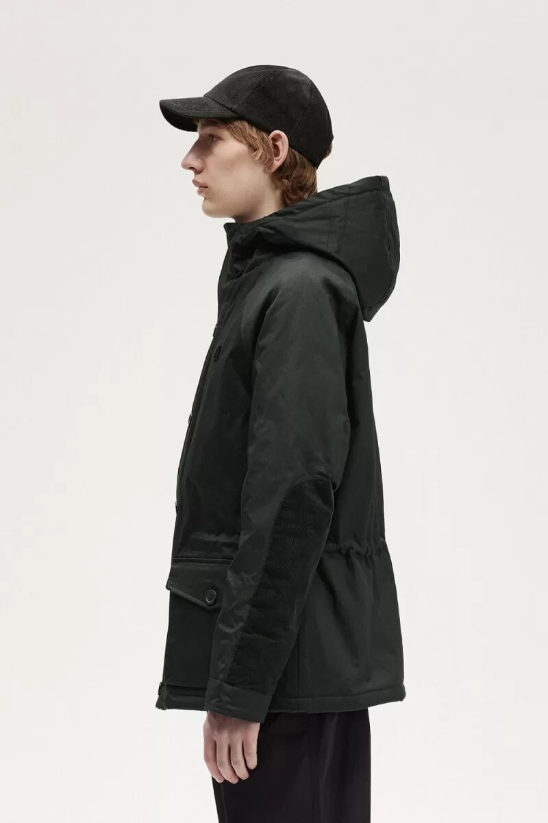 parka corto da uomo fred perry snorkel verde notte
