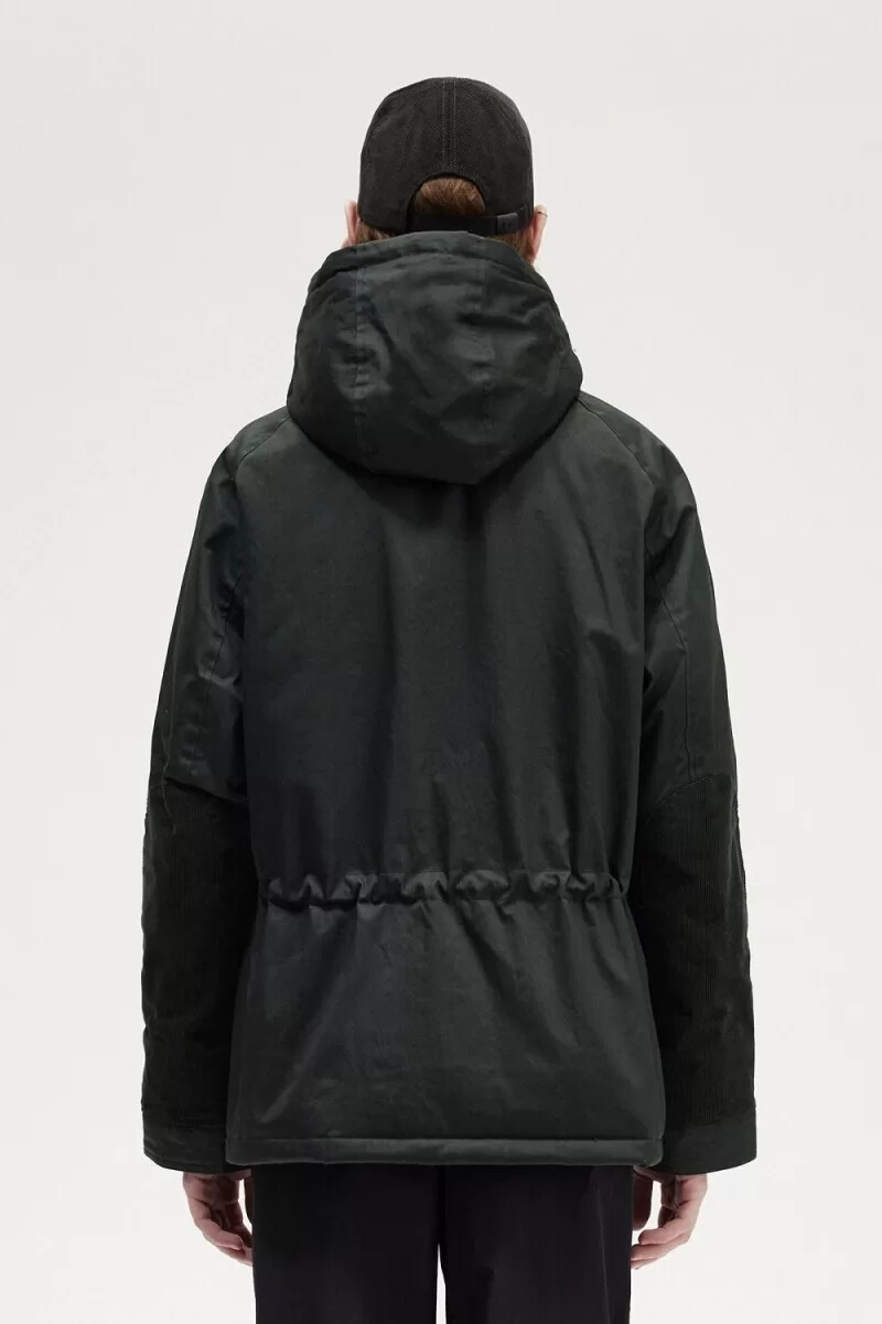 parka corto da uomo fred perry snorkel verde notte