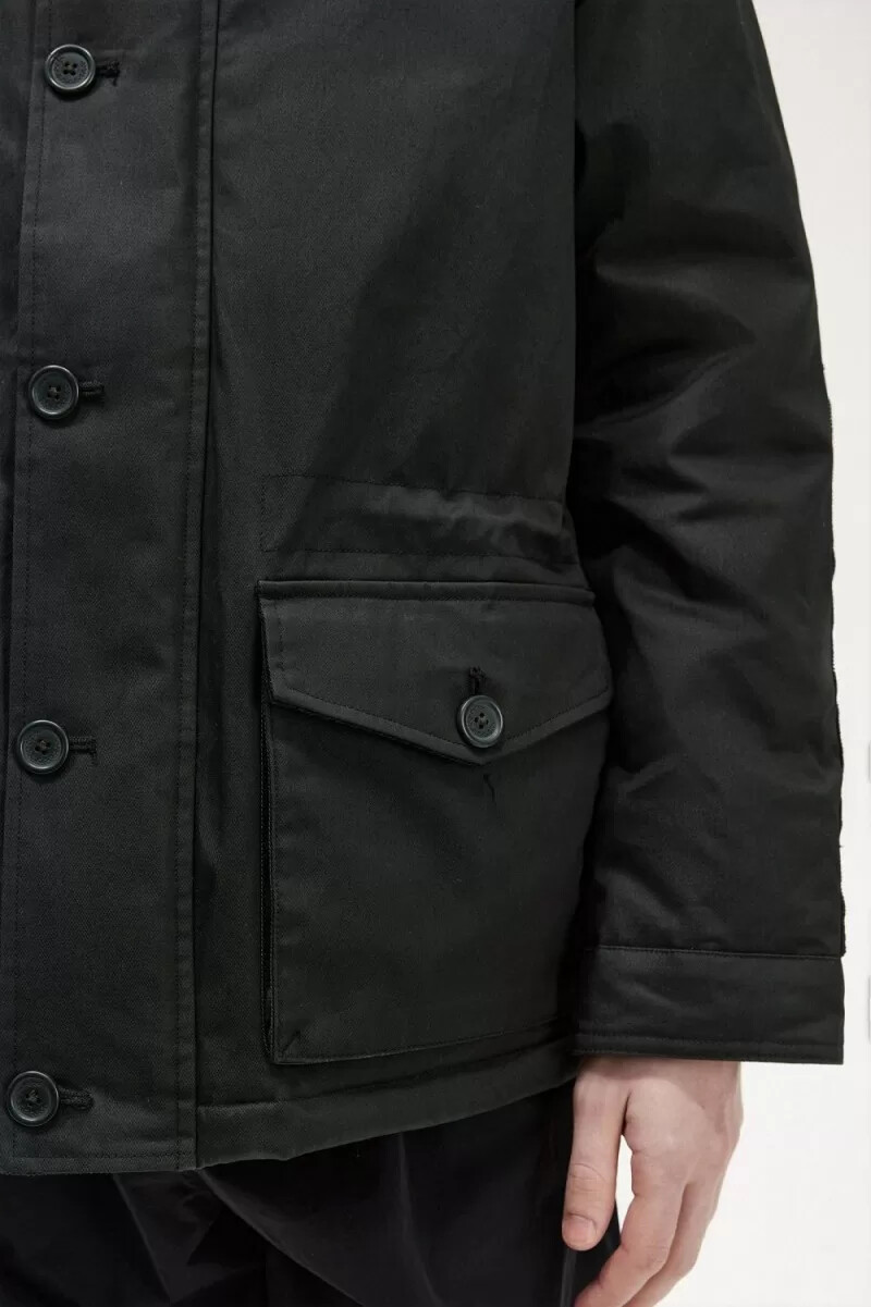 parka corto da uomo fred perry snorkel verde notte