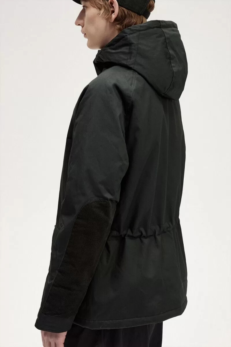 parka corto da uomo fred perry snorkel verde notte