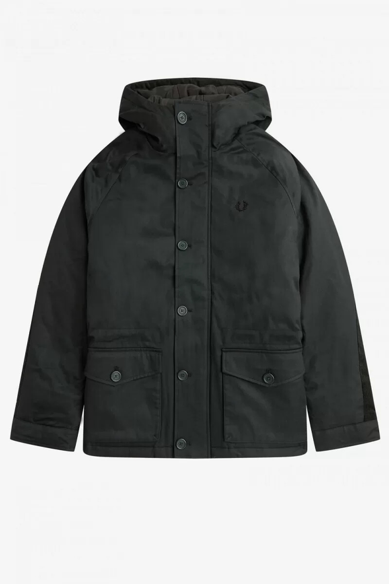 parka corto da uomo fred perry snorkel verde notte