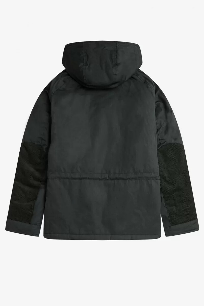 parka corto da uomo fred perry snorkel verde notte