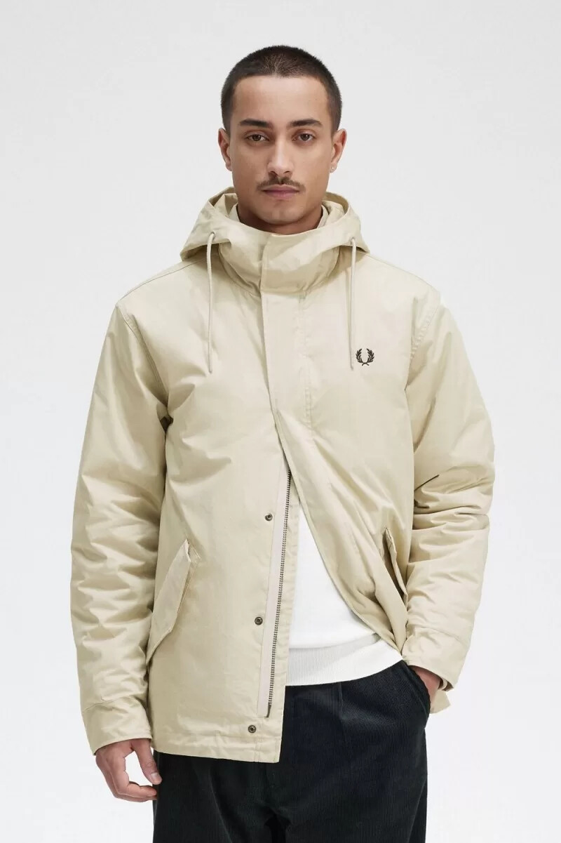 parka imbottito corto da uomo fred perry colore menta chiaro