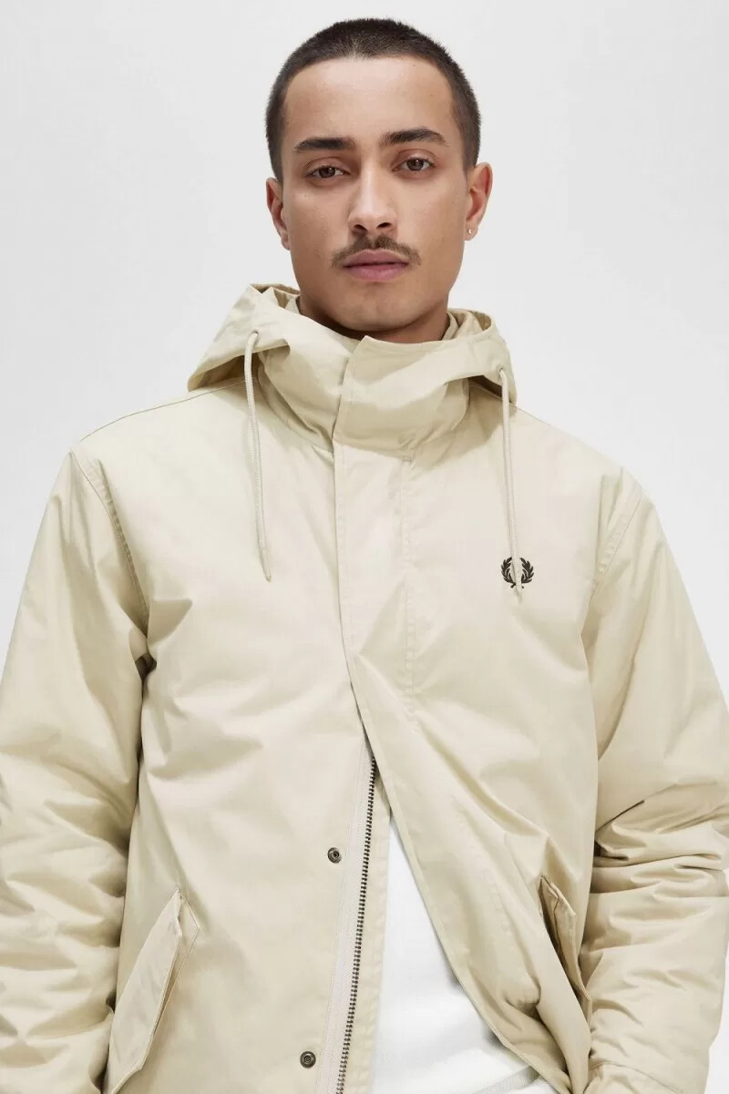 parka imbottito corto da uomo fred perry colore menta chiaro