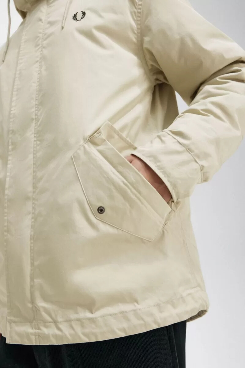 parka imbottito corto da uomo fred perry colore menta chiaro