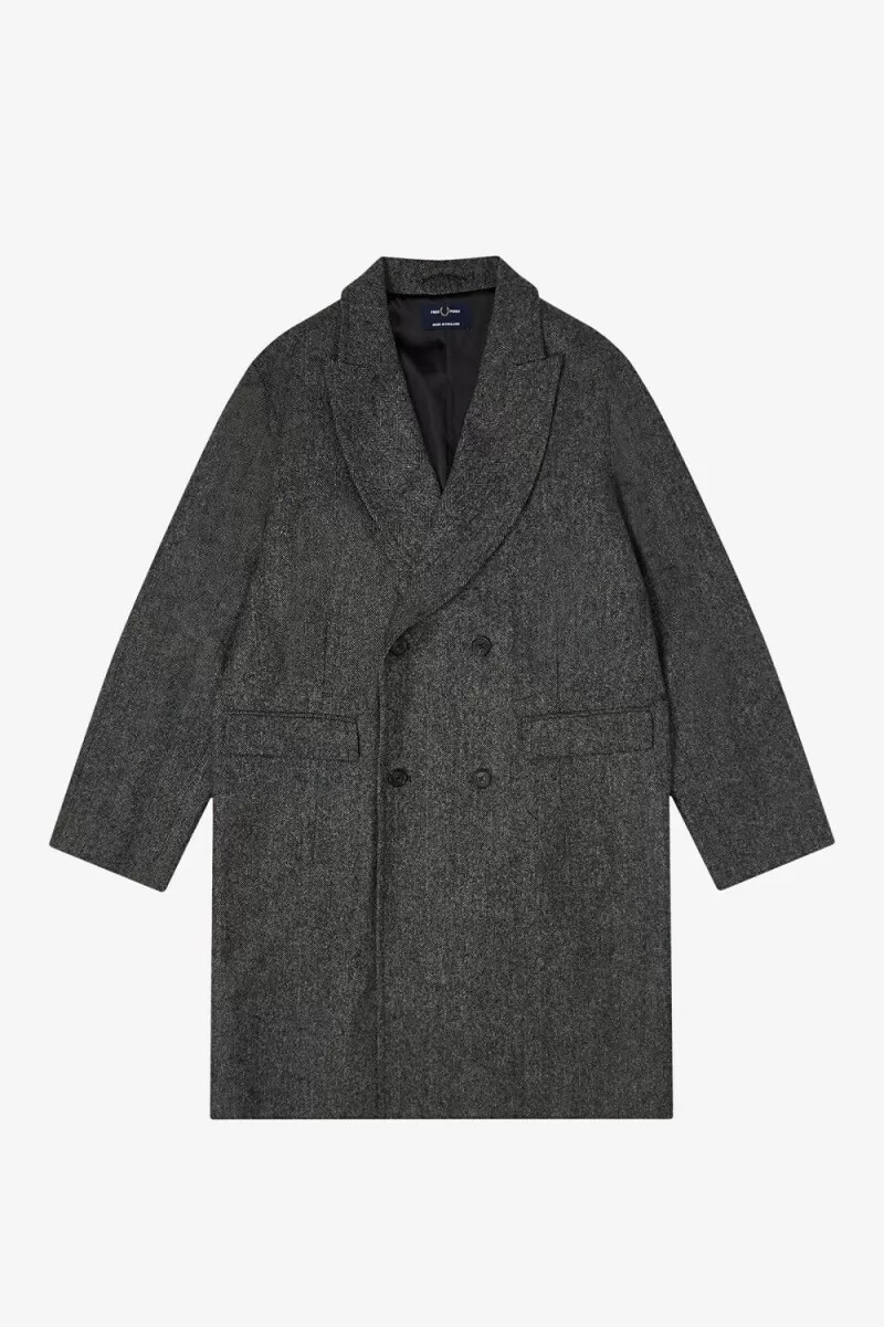 parka doppiopetto da uomo fred perry nero