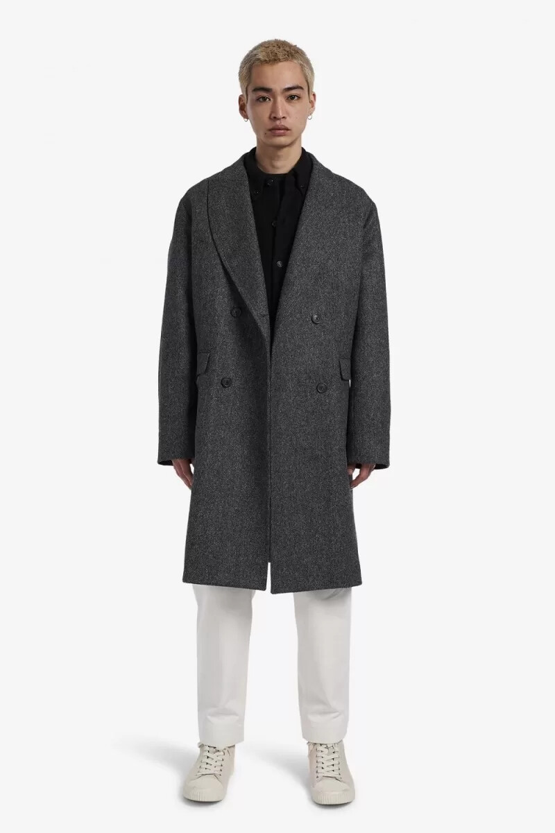 parka doppiopetto da uomo fred perry nero