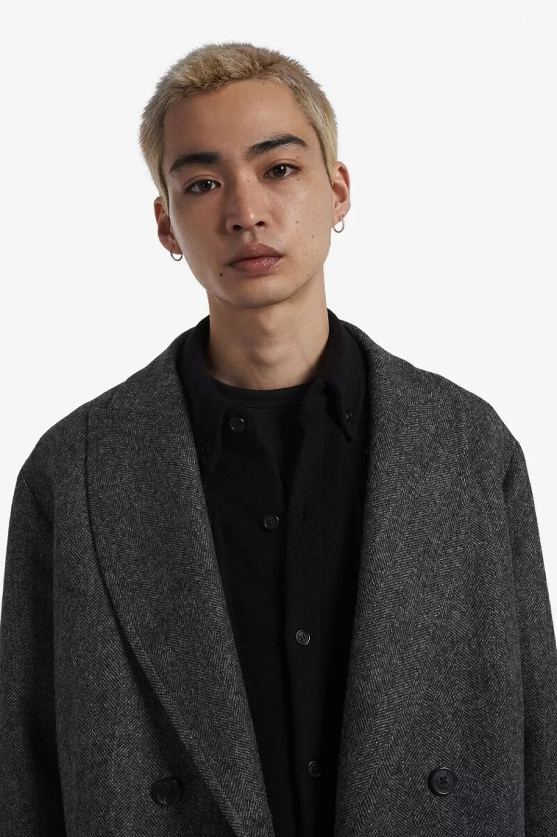 parka doppiopetto da uomo fred perry nero