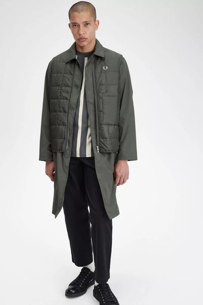 parka da uomo fred perry shell mac field green