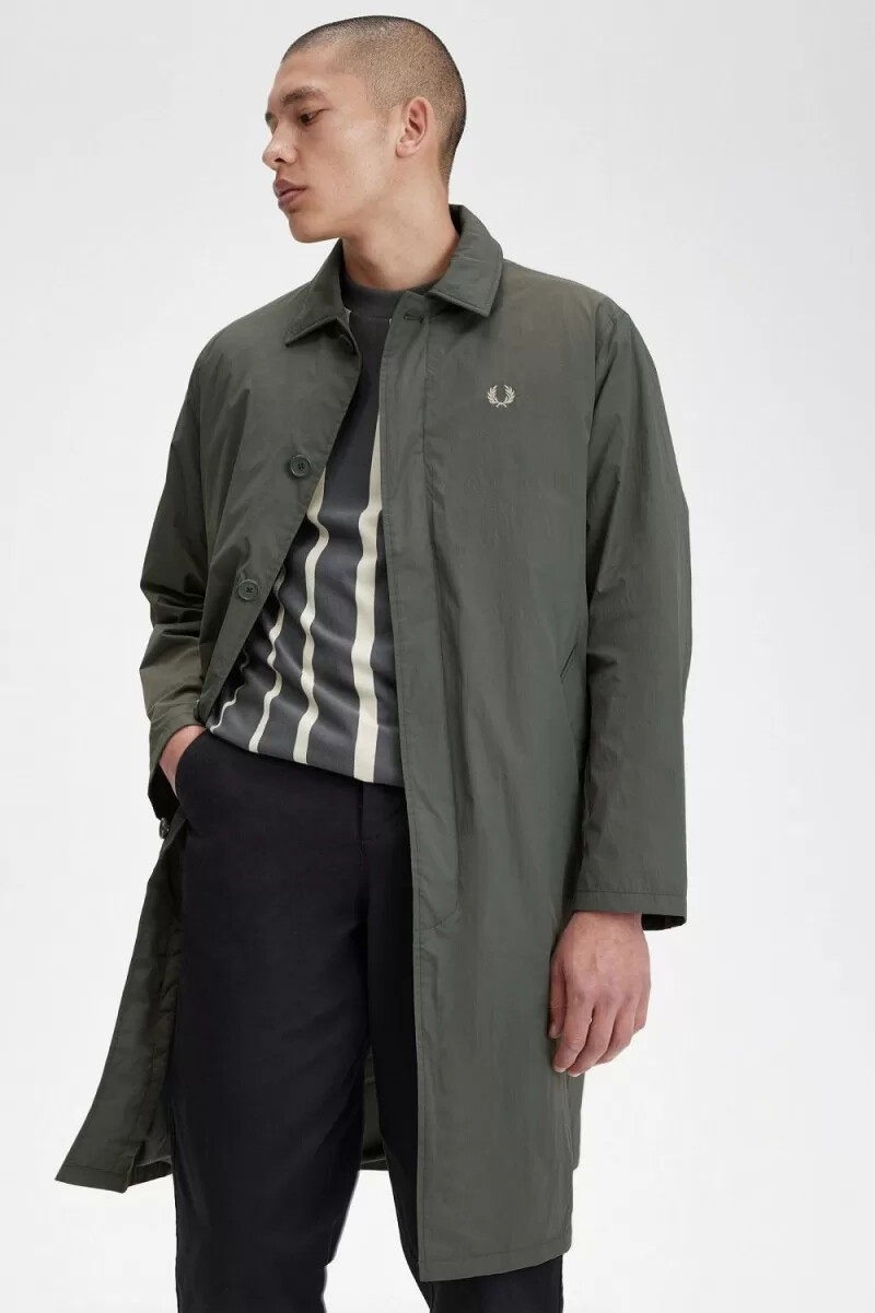 parka da uomo fred perry shell mac field green
