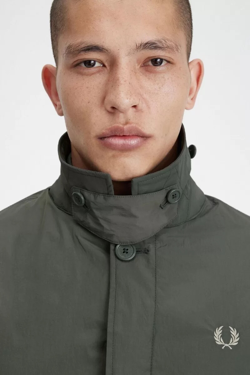 parka da uomo fred perry shell mac field green