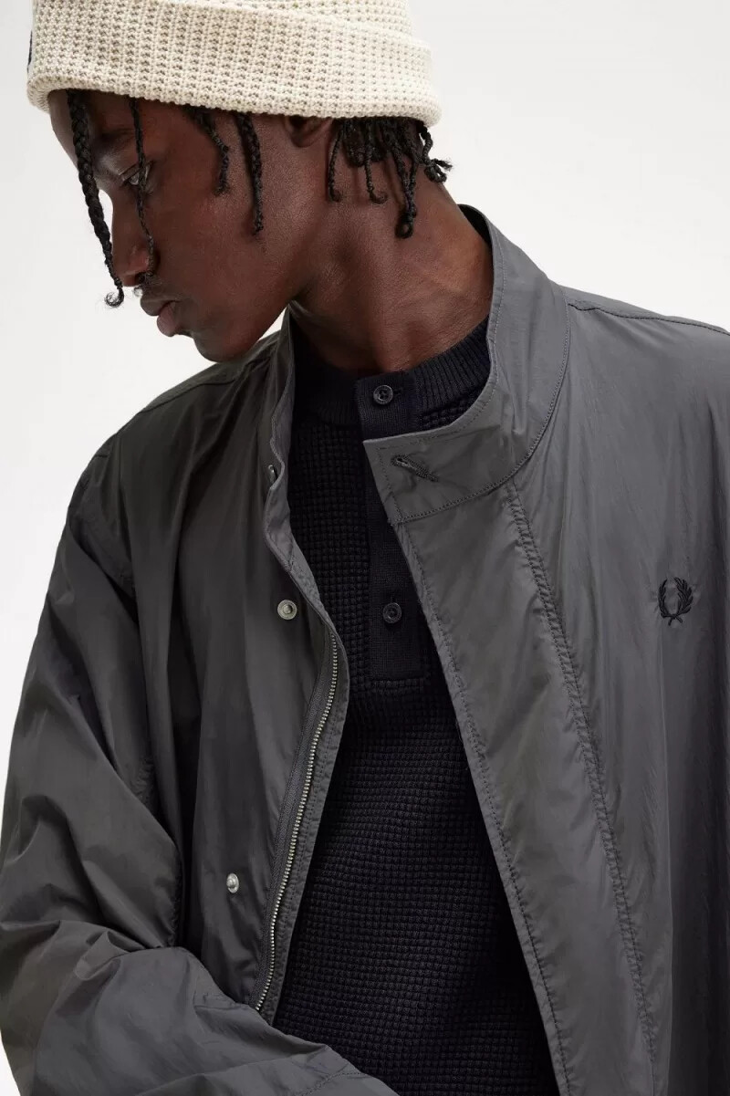 parka da uomo fred perry straight hem gunmetal