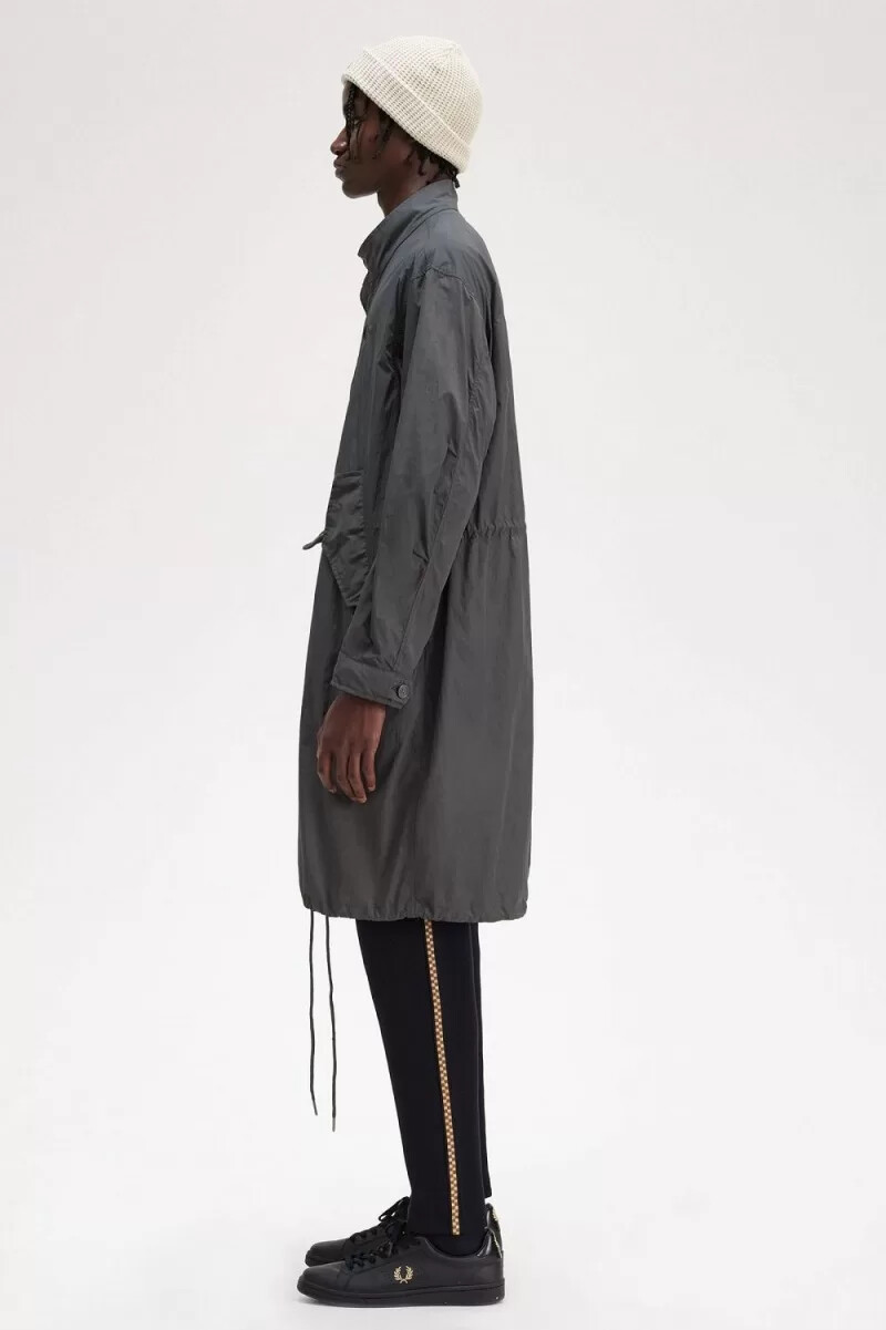 parka da uomo fred perry straight hem gunmetal