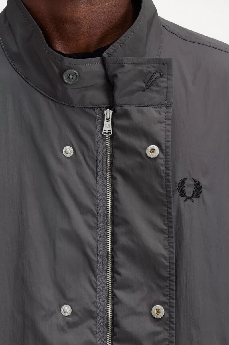 parka da uomo fred perry straight hem gunmetal
