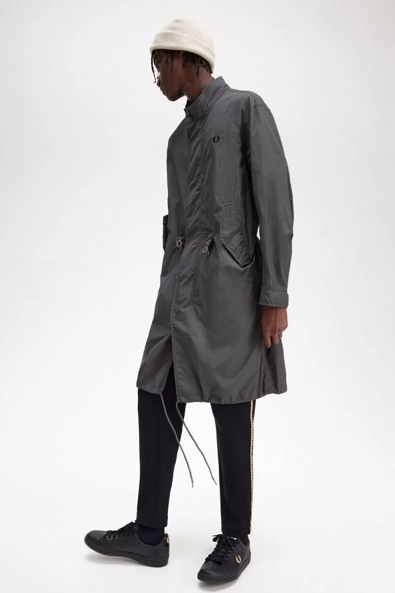 parka da uomo fred perry straight hem gunmetal