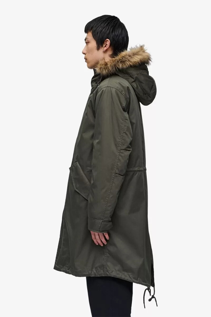 parka da uomo fred perry zip-in liner field green