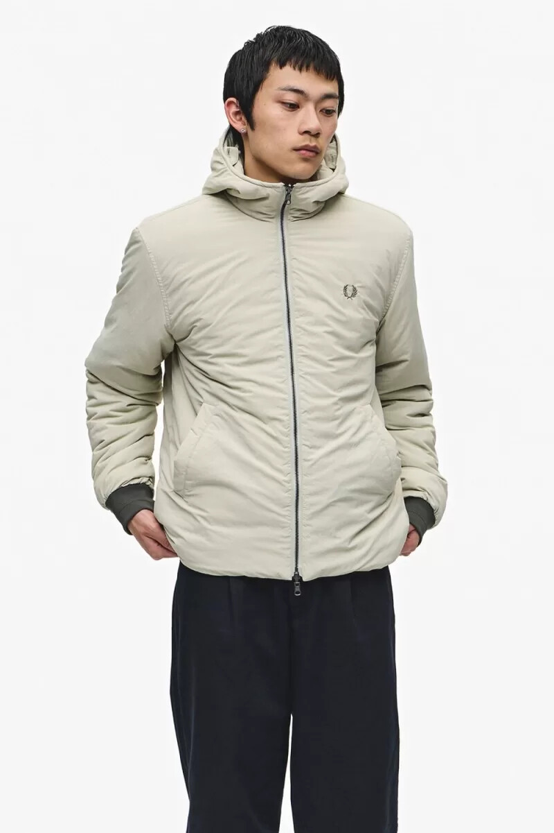 parka da uomo fred perry zip-in liner field green