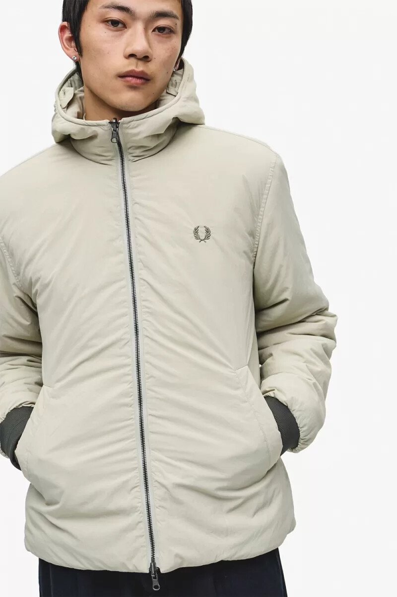 parka da uomo fred perry zip-in liner field green