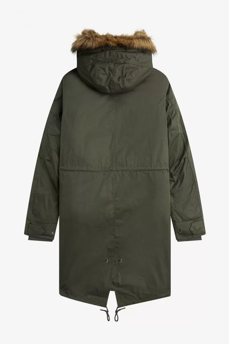 parka da uomo fred perry zip-in liner field green