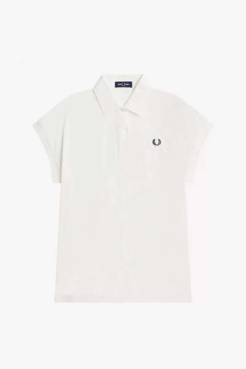 polo da donna fred perry a-line piqué colore bianco neve