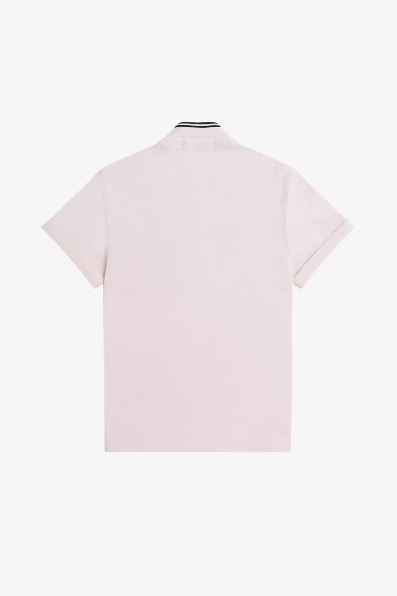 polo da donna fred perry tipped piqué rosa latte