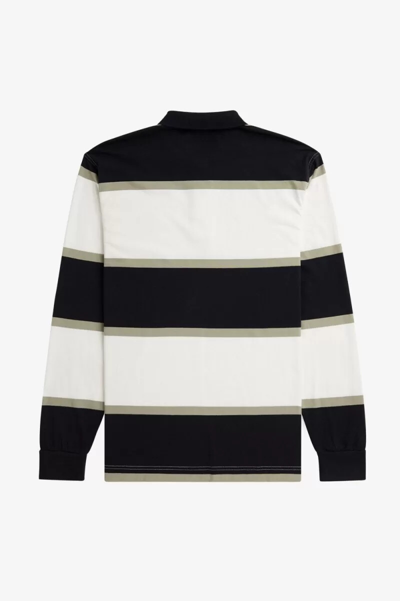 polo da uomo fred perry relaxed stripe colore bianco neve