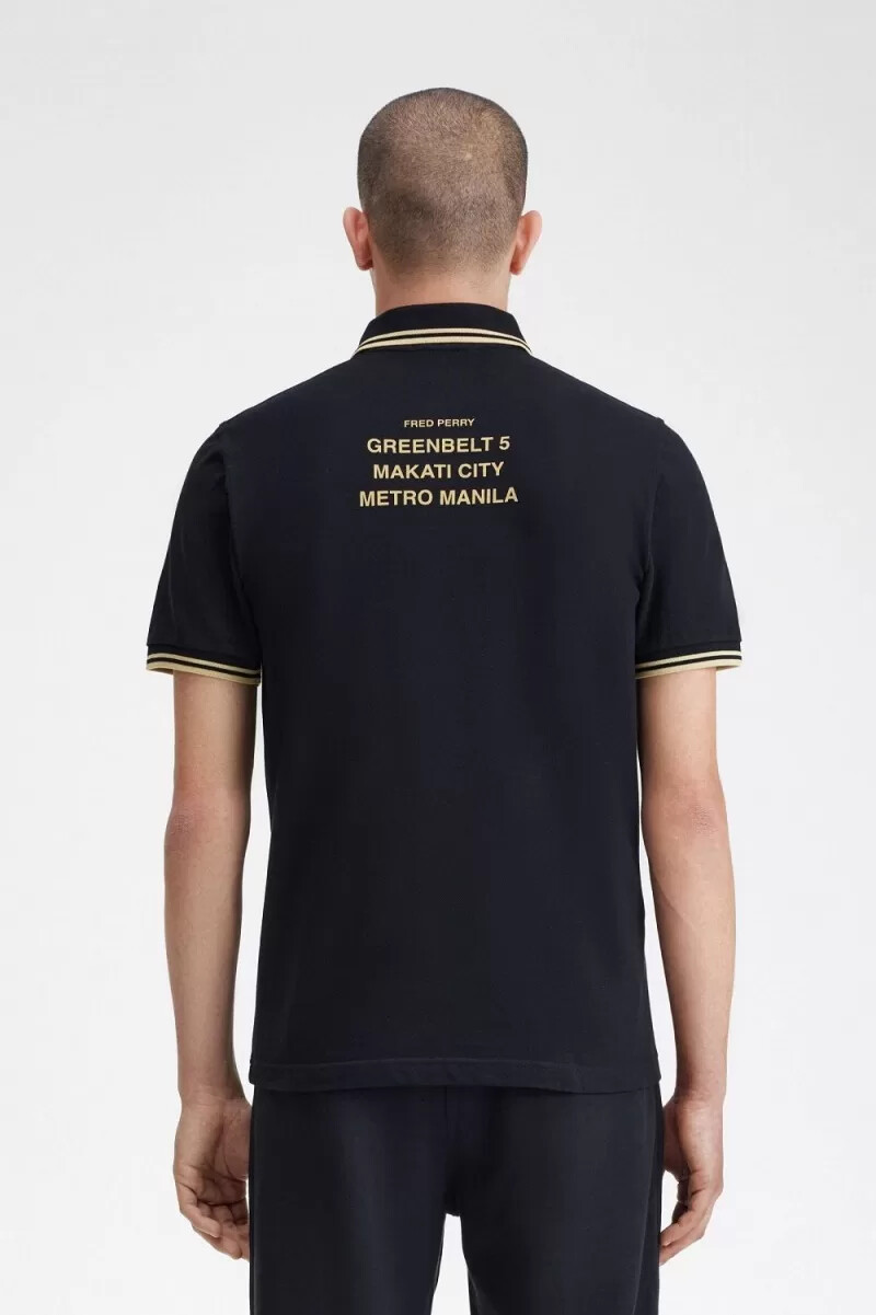 polo da uomo fred perry makati m12 colore nero champagne