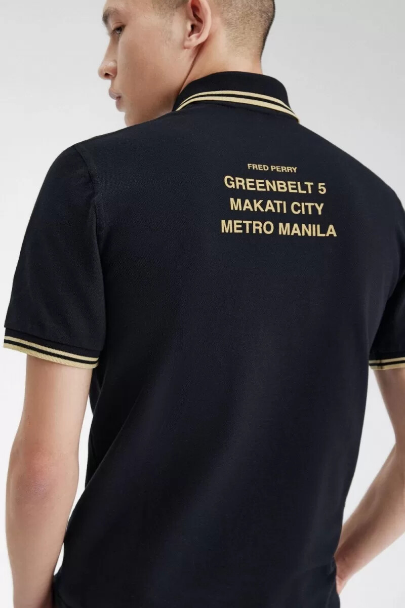 polo da uomo fred perry makati m12 colore nero champagne