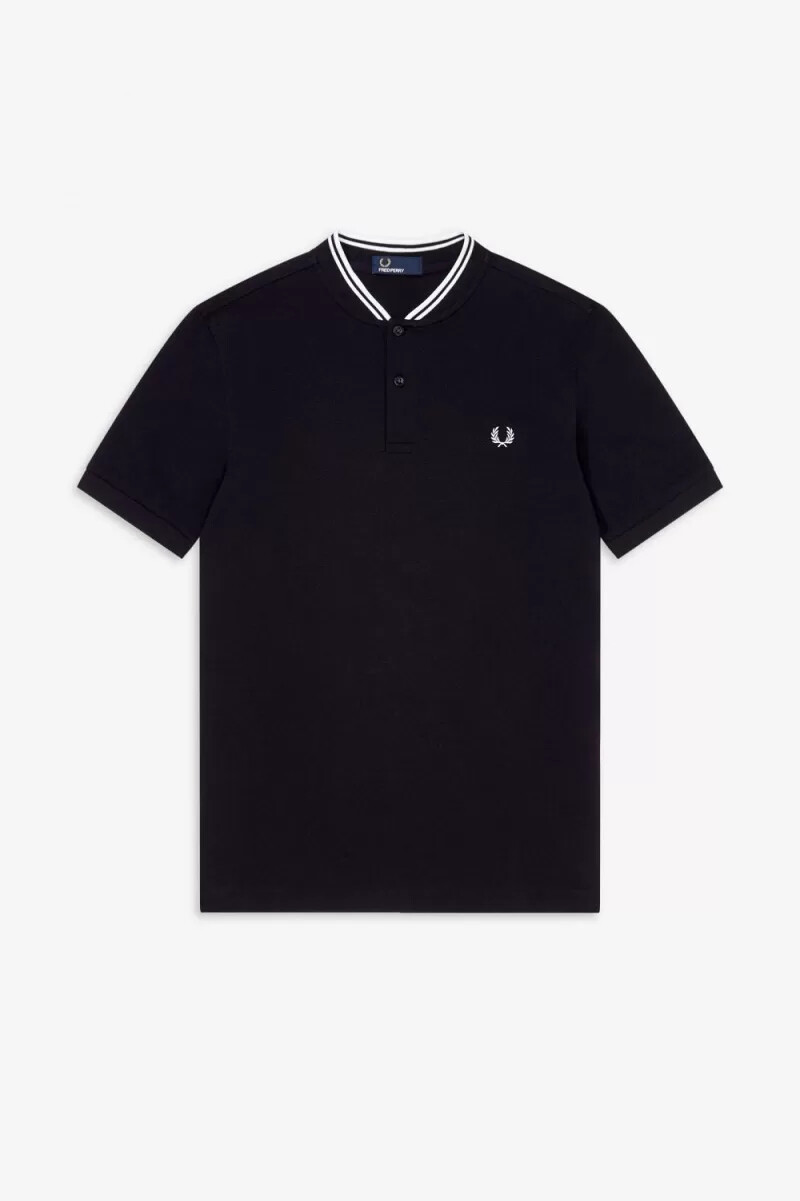 polo da uomo fred perry bomber collar nera
