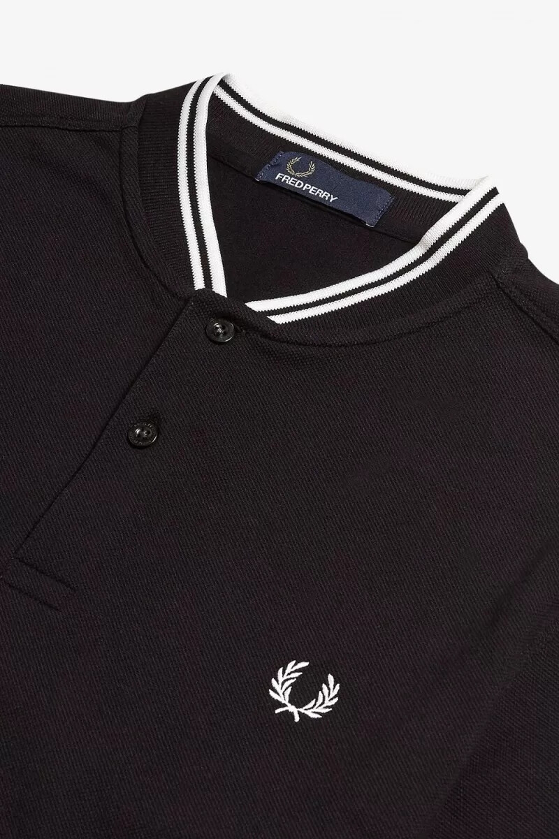 polo da uomo fred perry bomber collar nera