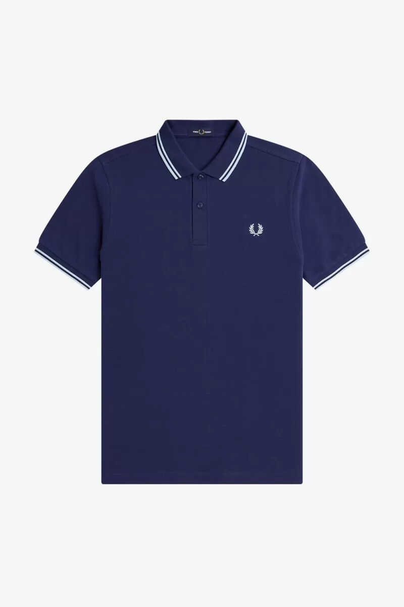 polo da uomo fred perry back graphic blu navy francese