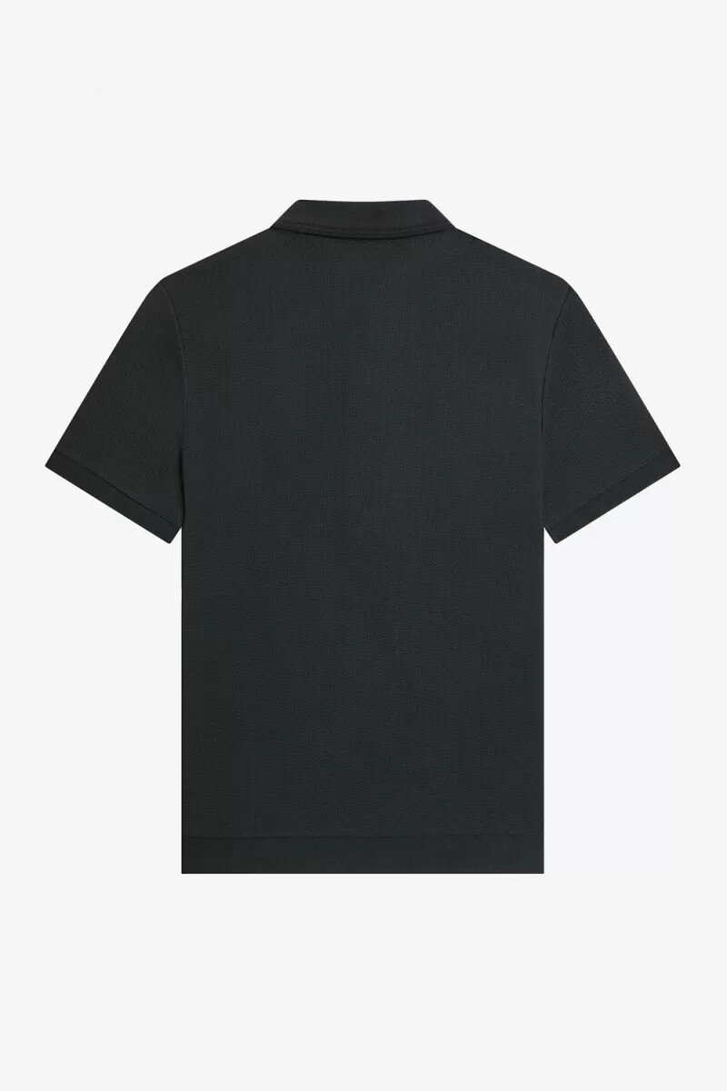 polo da uomo fred perry honeycomb cotton verde notte