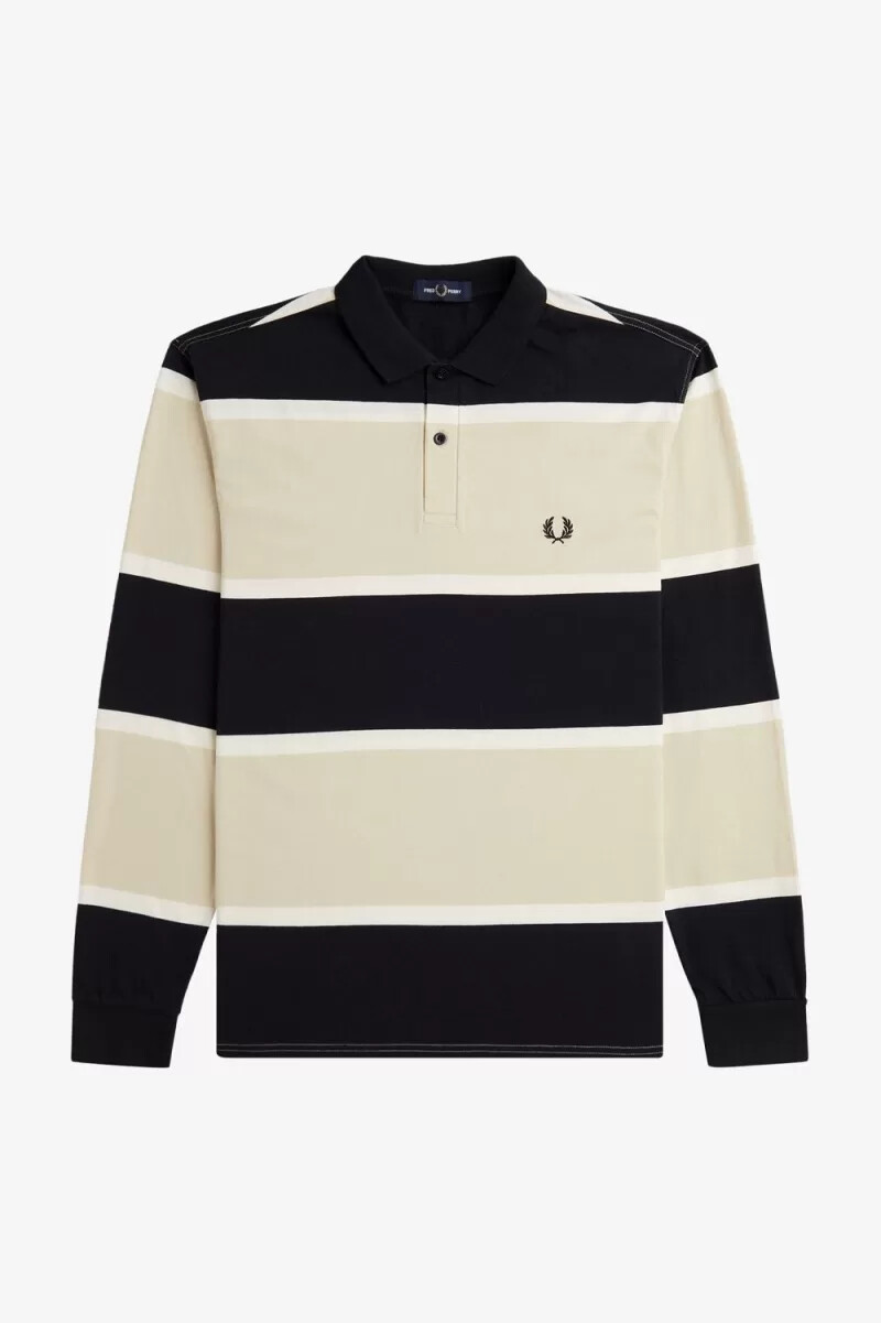 polo da uomo fred perry relaxed stripe color avena