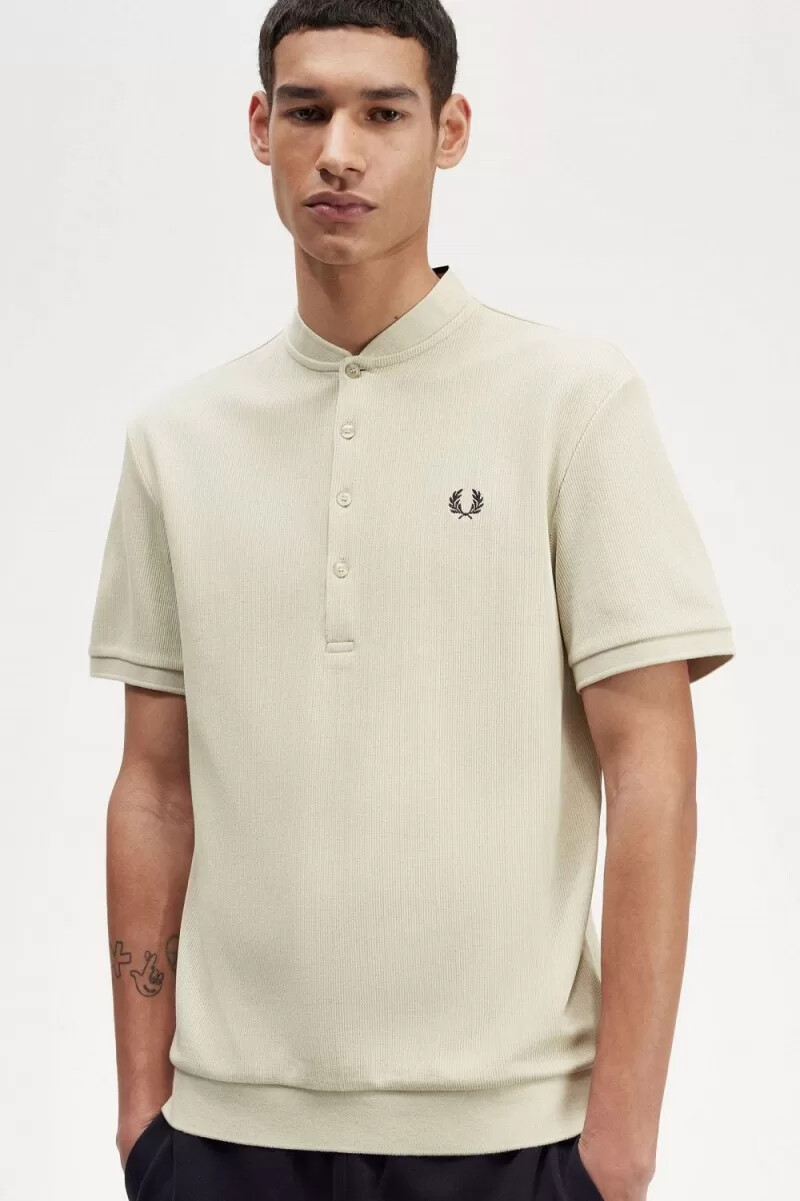 polo da uomo fred perry henley color menta chiaro