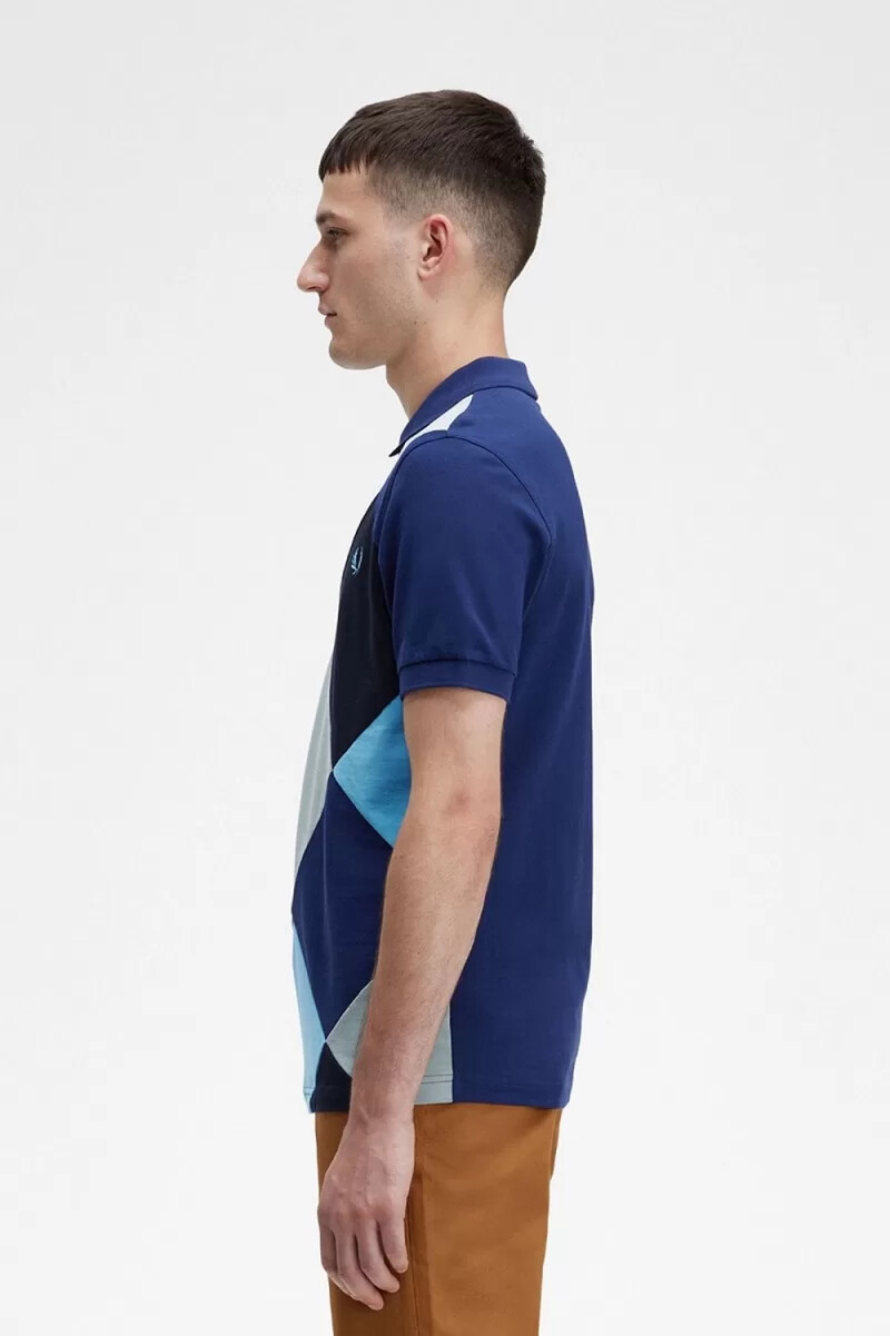 polo da uomo fred perry harlequin blu navy francese