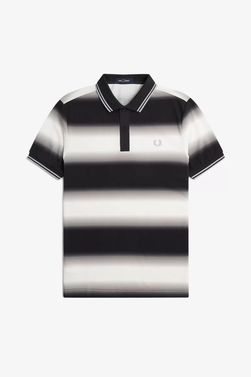 polo da uomo fred perry gradient stripe colore bianco neve