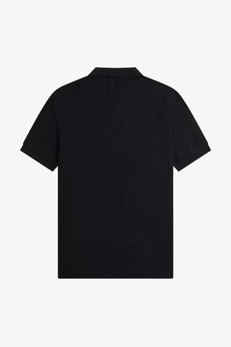 polo da uomo con zip e scollo testurizzato fred perry nera