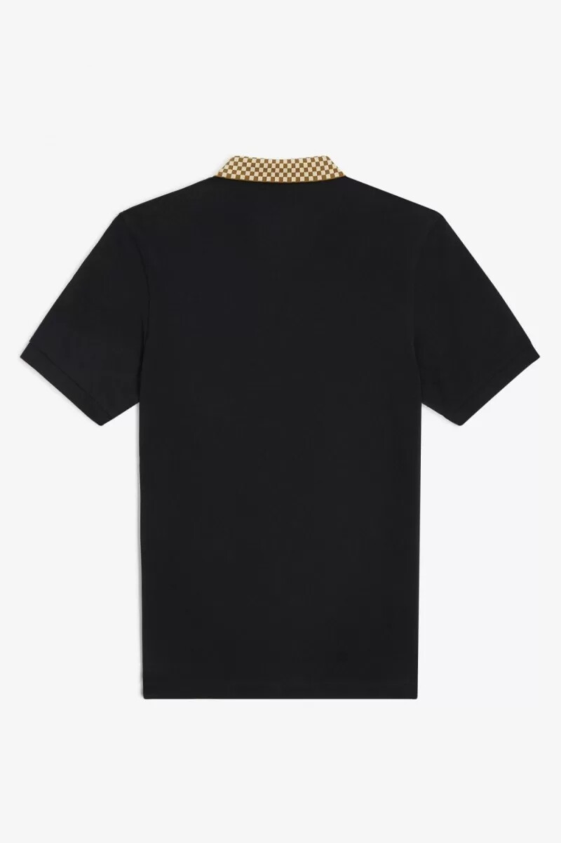polo da uomo fred perry con colletto a scacchi nera