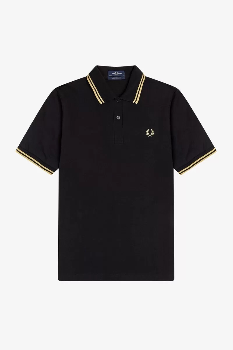 polo da uomo fred perry osaka m12 colore nero champagne