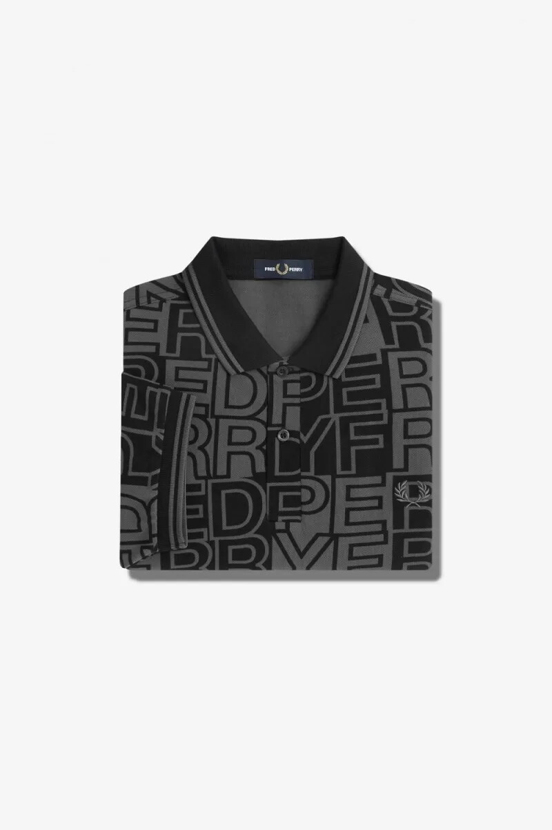 polo da uomo fred perry block graphic color canna di fucile
