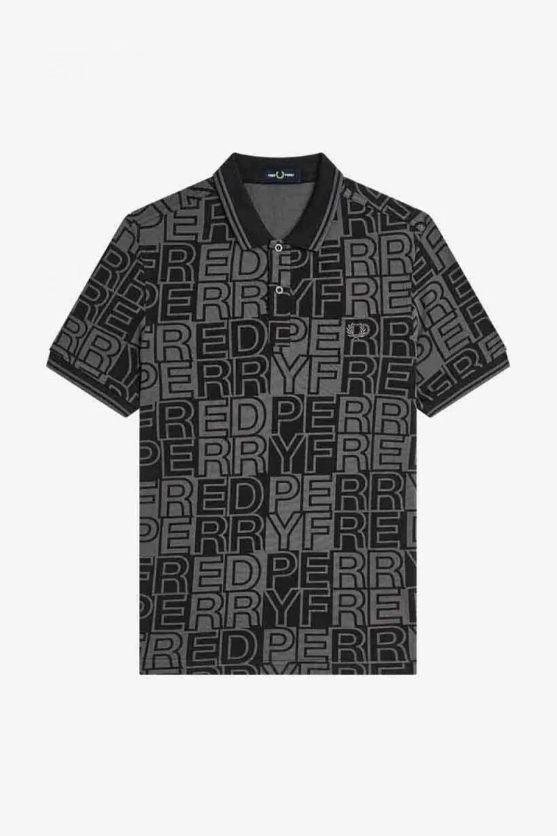 polo da uomo fred perry block graphic color canna di fucile
