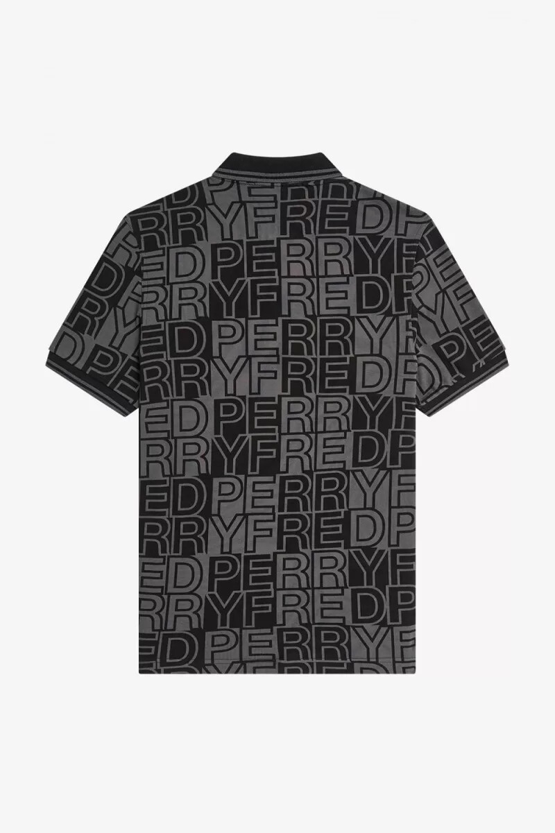 polo da uomo fred perry block graphic color canna di fucile