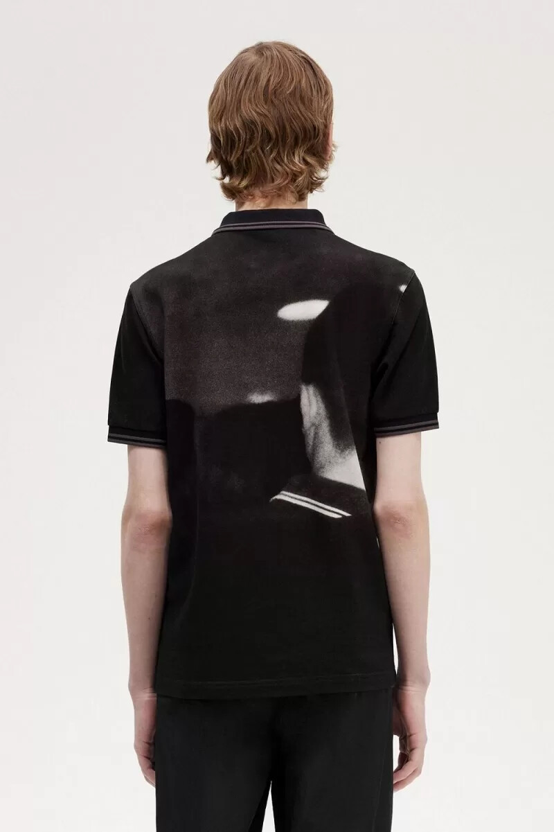 polo da uomo fred perry rave graphic nera